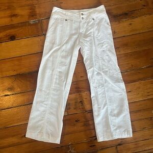 Columbia White Linen Blend Wide Leg Pants Women’s Size 10